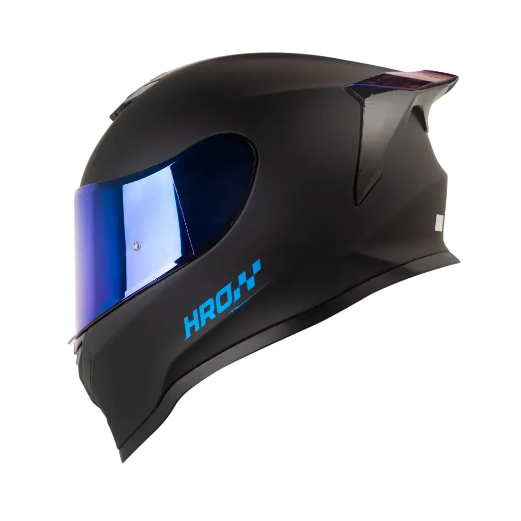 [140100708] CASCO HRO-506 SP SOLIDO NEGRO BRILLO AZUL (M)