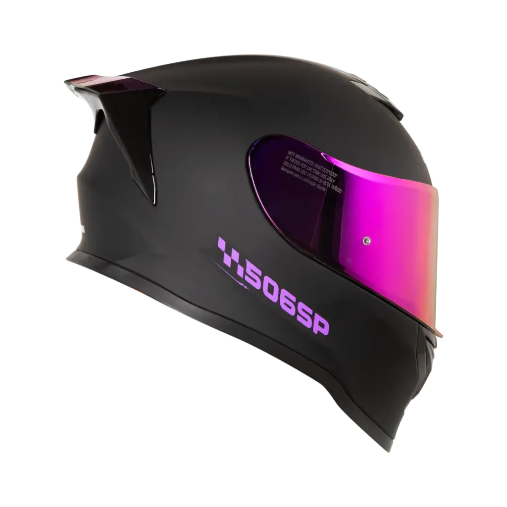 [140101408] CASCO HRO-506 SP SOLIDO NEGRO MATE FUCSIA (S)