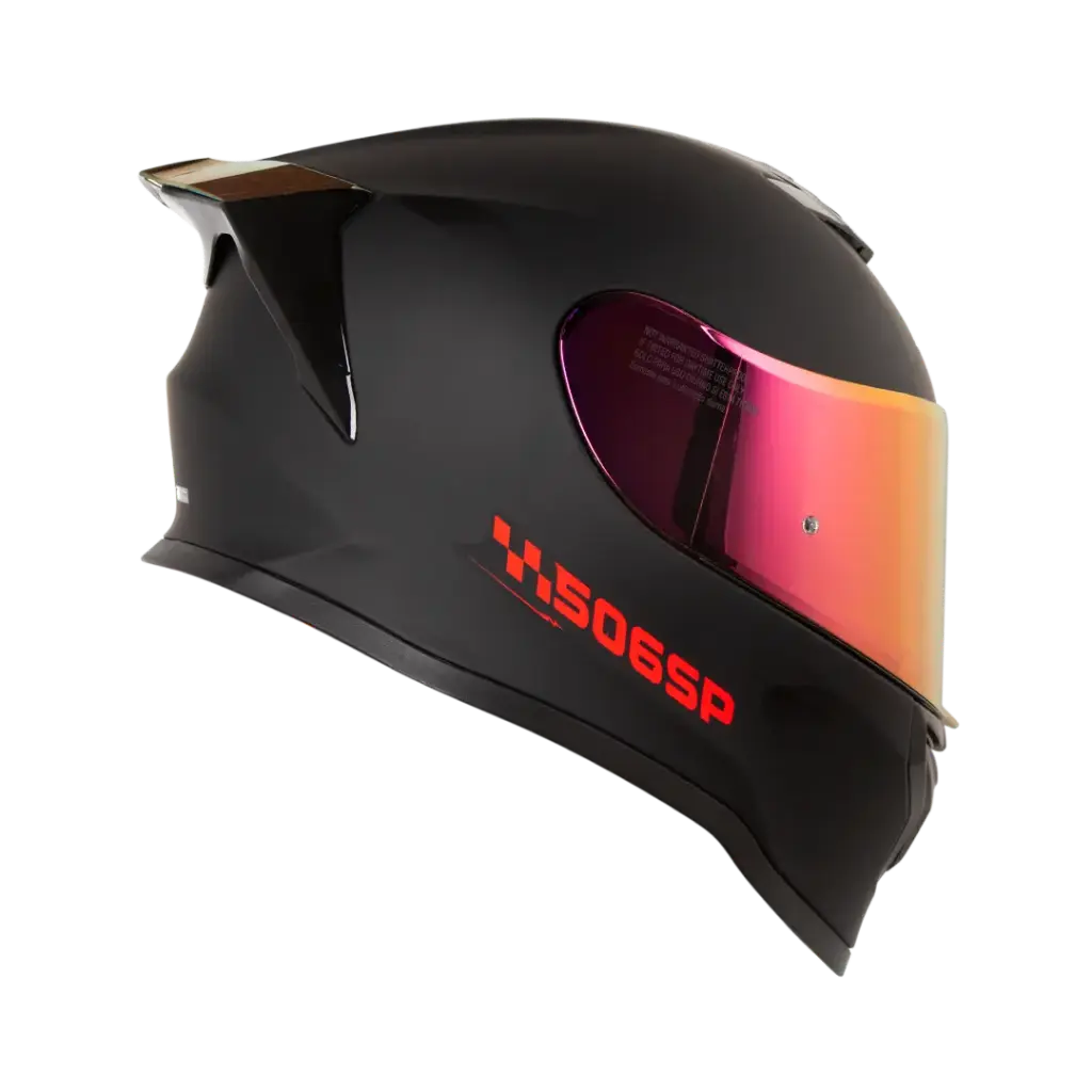 CASCO HRO-506 SP SOLIDO NEGRO MATE ROJO