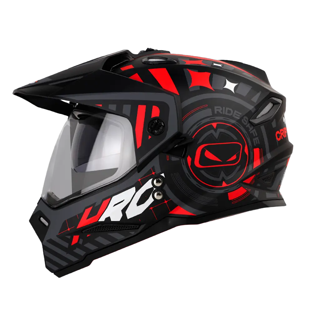 CASCO HRO-MX330 CRIPTERUM NEGRO MATE ROJO