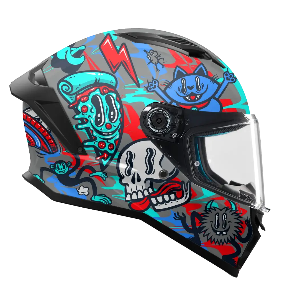 CASCO MT FF126 STINGER 2 MADNESS C2 AZUL TURQUESA BRILLO