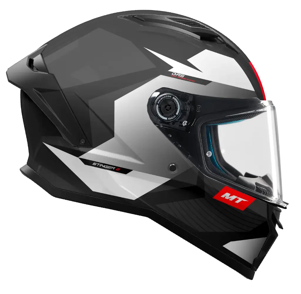 [140101610] CASCO MT FF126 STINGER 2 RACLETTE B0 NEGRO BLANCO BRILLO (M)