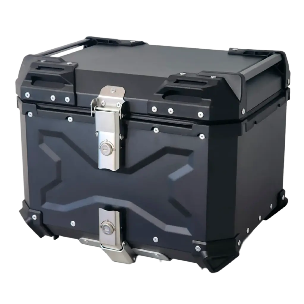 MALETERO ATOMIC E702 ALUMINIO NEGRO (PARRILLA + RESPALDAR) 45L