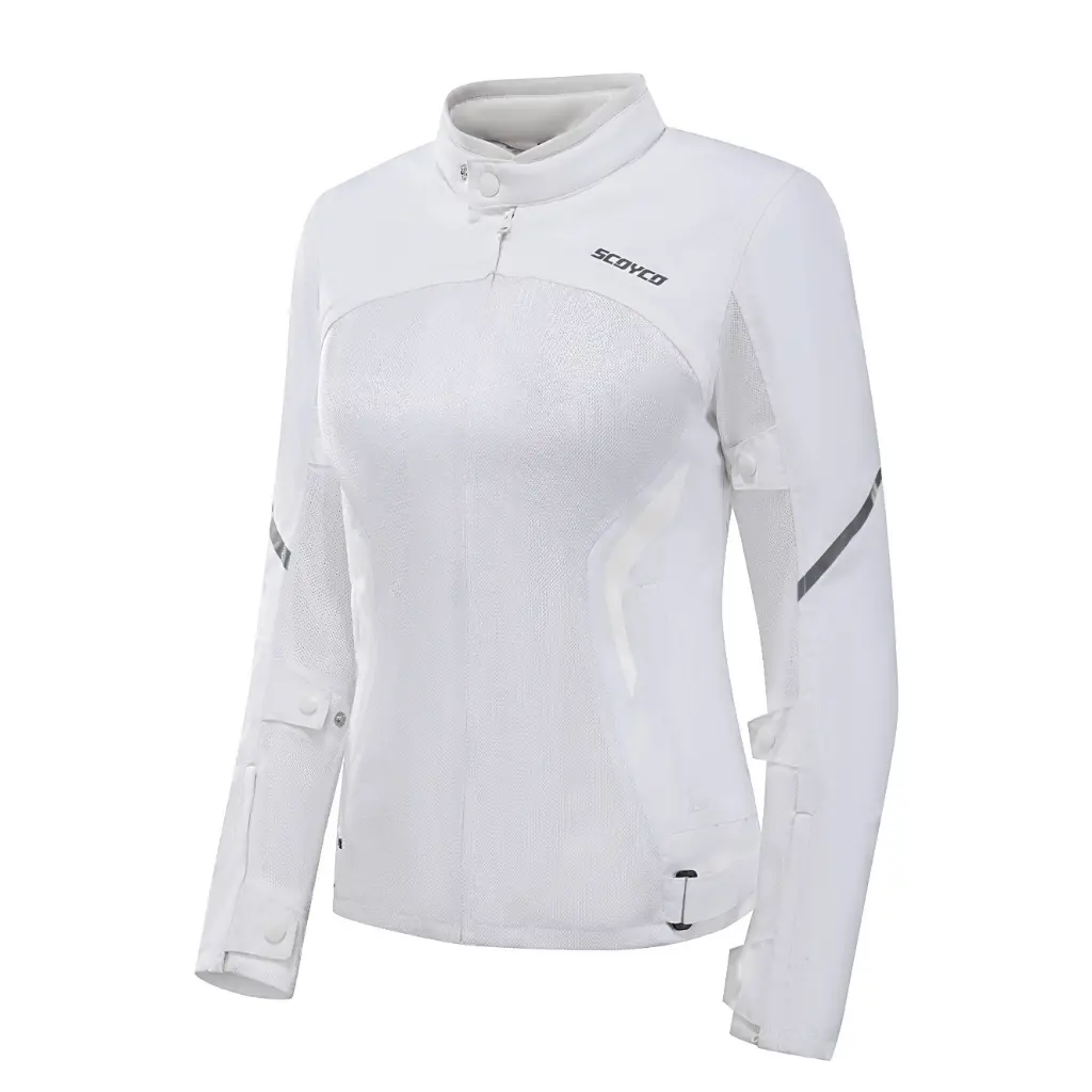 [1301013203] Chaqueta transpirable para mujer, ideal para primavera y verano - JK206W (S, Blanco)