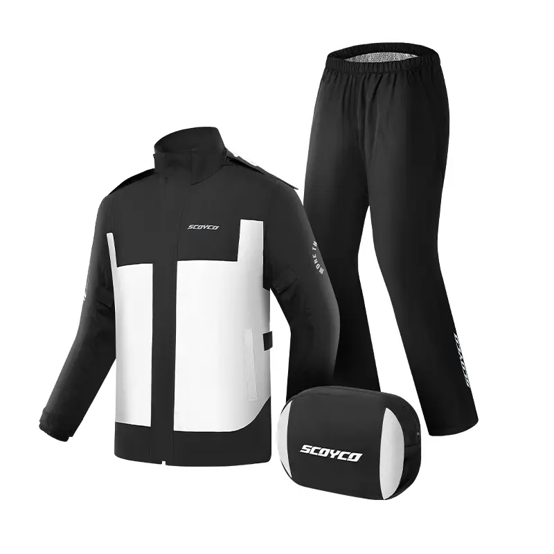 [1302005203] Jacket impermeable all season con protección termostática para Otoño/Invierno - RC11  (M, Negro con Blanco)