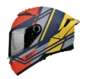 CASCO MT FF118SV THUNDER 4 SV KEEP D5 GRIS ROJO AZUL AMARILLO BRILLO