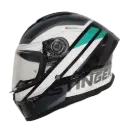 CASCO MT FF126 STINGER 2 TEMPLO B6 NEGRO GRIS TURQUESA BRILLO